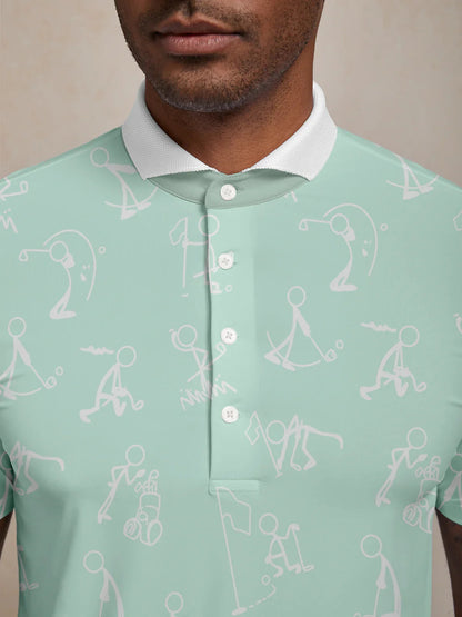 Hyper-prep Polo Top Uomo con Collo a Coste UPF50+