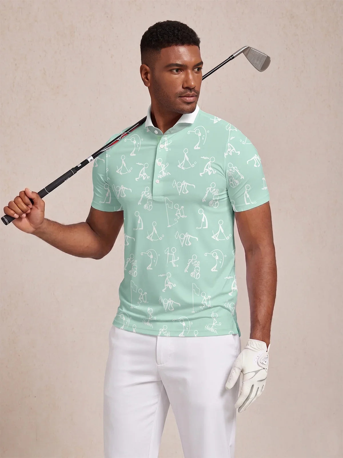 Hyper-prep Polo Top Uomo con Collo a Coste UPF50+