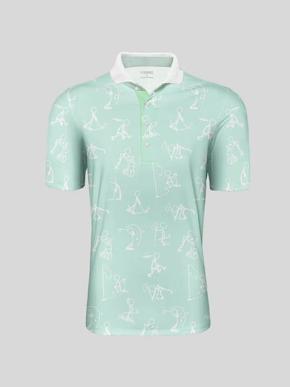 Hyper-prep Polo Top Uomo con Collo a Coste UPF50+