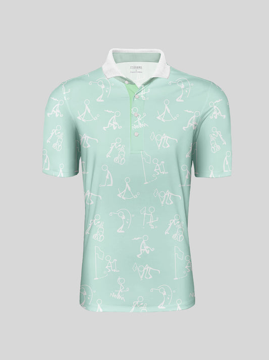 Hyper-prep Men's Ribbed Collar Polo Top UPF50+