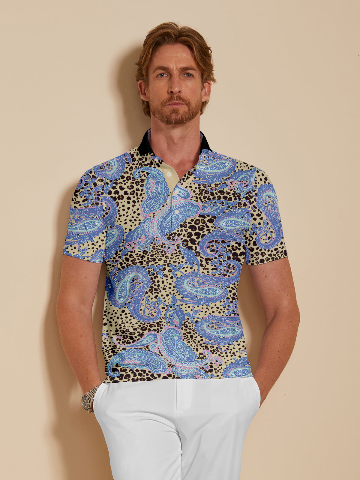 Paisley Heritage Men's Ribbed Collar Polo Top UPF50+