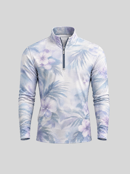 Botanical Energy Men's Lightweight Golf Shirt Quarterzip UPF50+