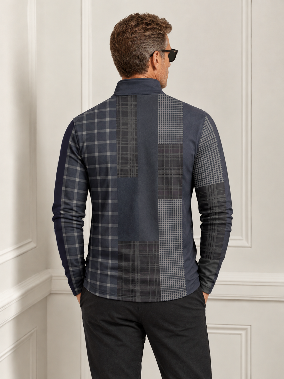 Fairway Patchwork Men's Lightweight Golf Shirt Quarterzip UPF50+