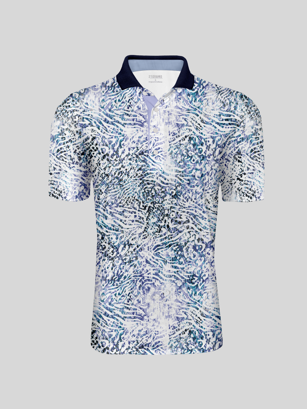 Wildlife Party Men's Ribbed Collar Polo Top UPF50+
