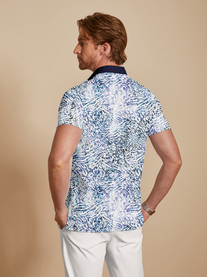 Wildlife Party Men's Ribbed Collar Polo Top UPF50+