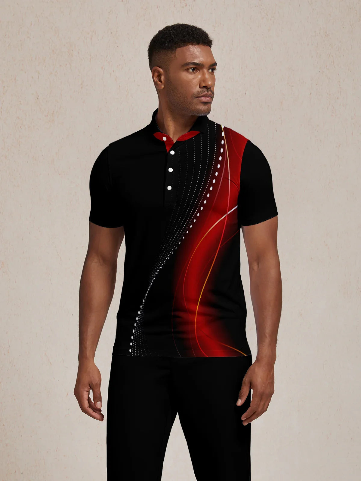 Air Brush Herren Polo-Shirt mit Rippkragen UPF50+
