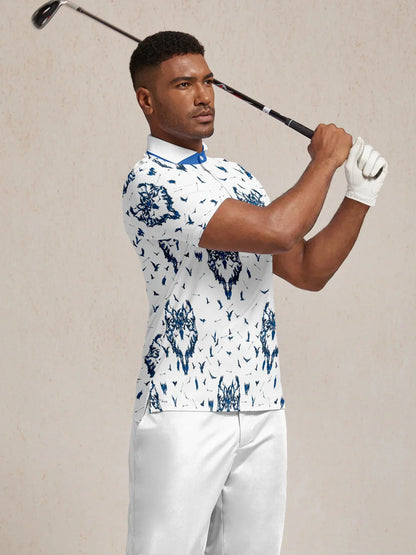 Wildlife Party Herren Poloshirt mit Rippkragen LSF 50+