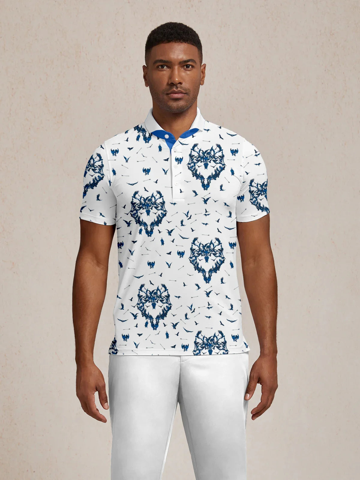 Wildlife Party Herren Poloshirt mit Rippkragen LSF 50+
