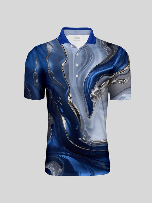 Inked Skins Men's Ribbed Collar Polo Top UPF50+