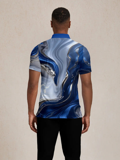 Inked Skins Herren Polo-Top mit geripptem Kragen LSF 50+