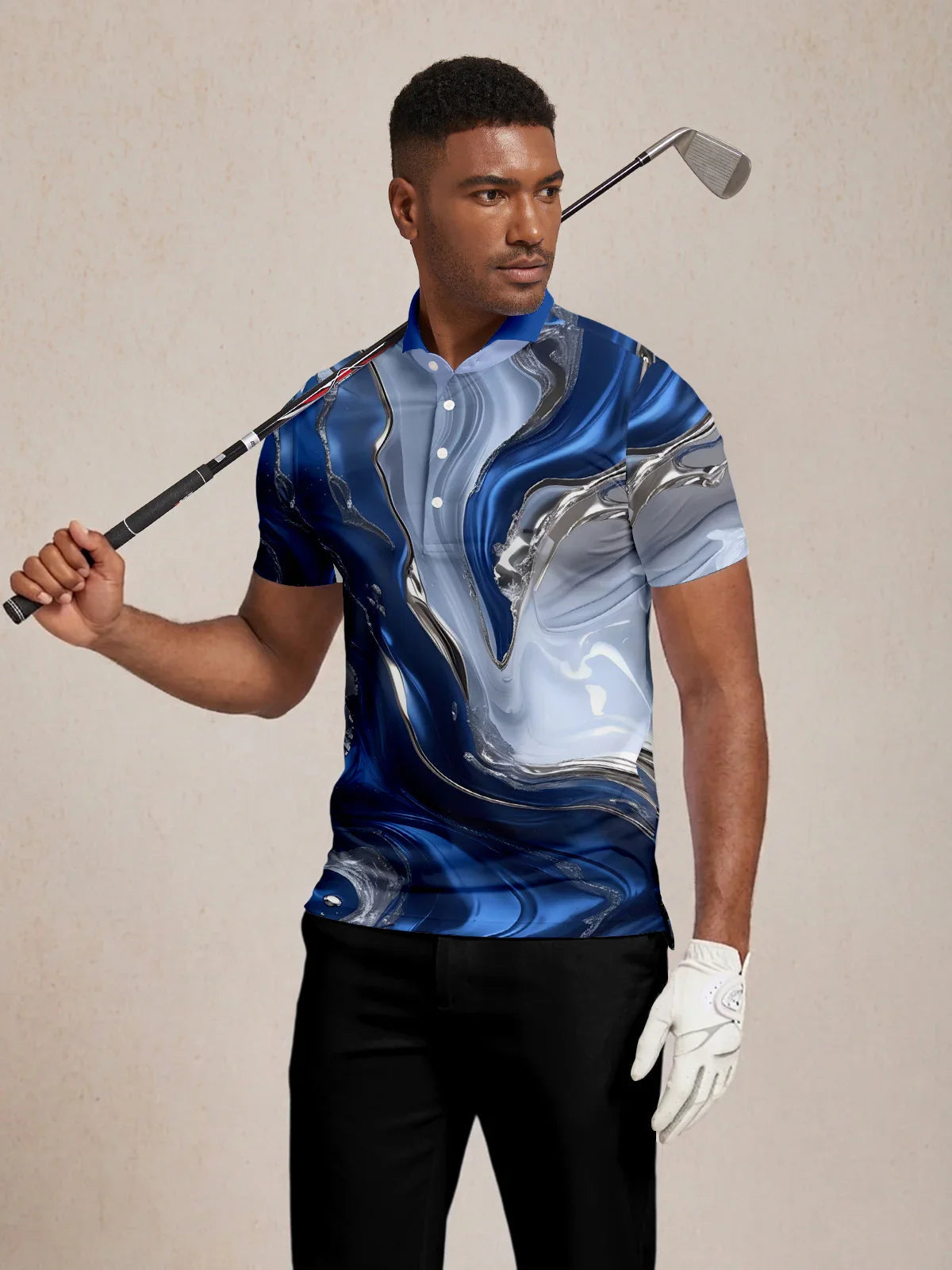 Inked Skins Herren Polo-Top mit geripptem Kragen LSF 50+