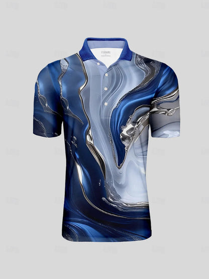 Inked Skins Herren Polo-Top mit geripptem Kragen LSF 50+