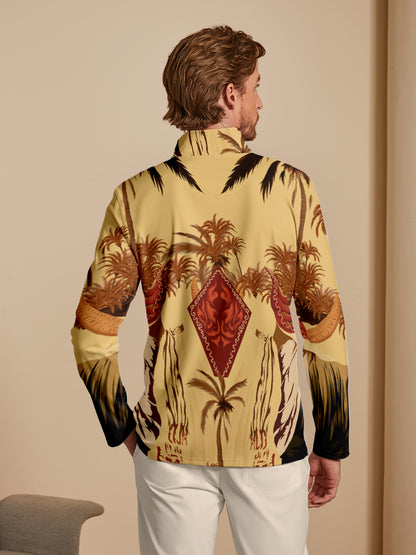 Hyped-up Tropical Men's Lightweight Golf Shirt Quarterzip UPF50+