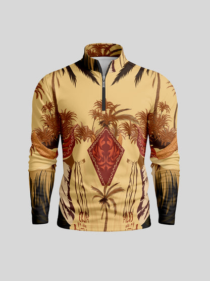 Hyped-up Tropical Men's Lightweight Golf Shirt Quarterzip UPF50+