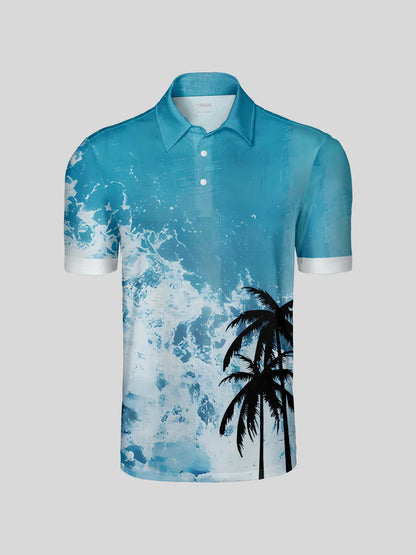 Hyped-up Tropisches Poloshirt für Herren UPF50+