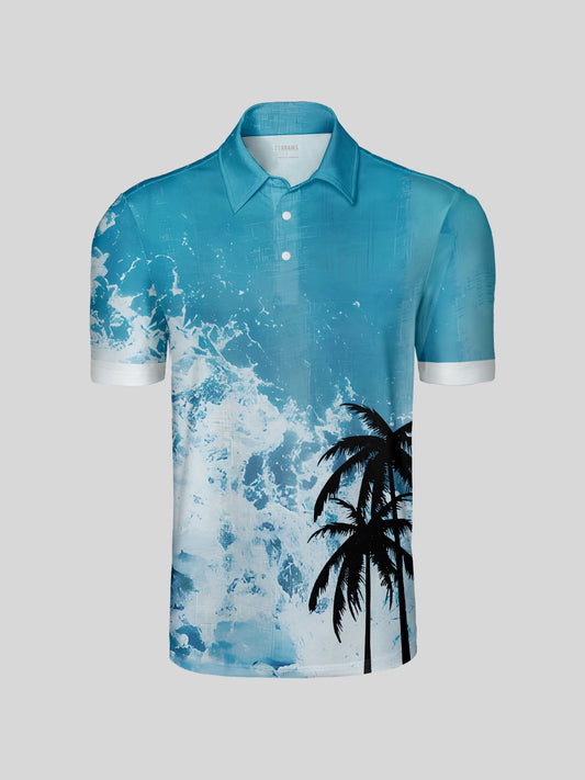Hyped-up Tropical Herren-Poloshirt UPF50+