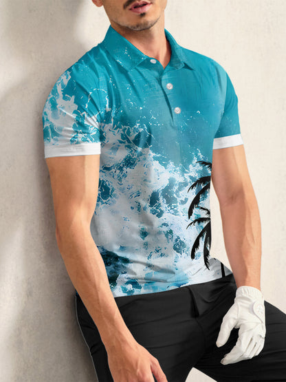 Hyped-up Tropical Men's Polo Top UPF50+