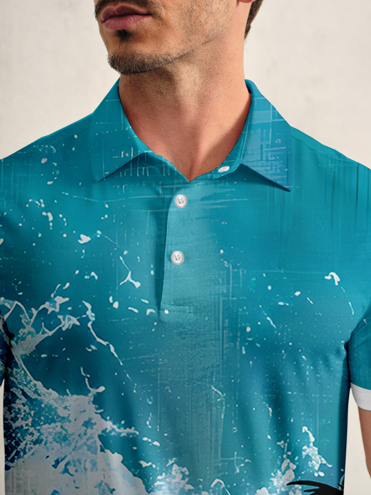Hyped-up Tropical Men's Polo Top UPF50+