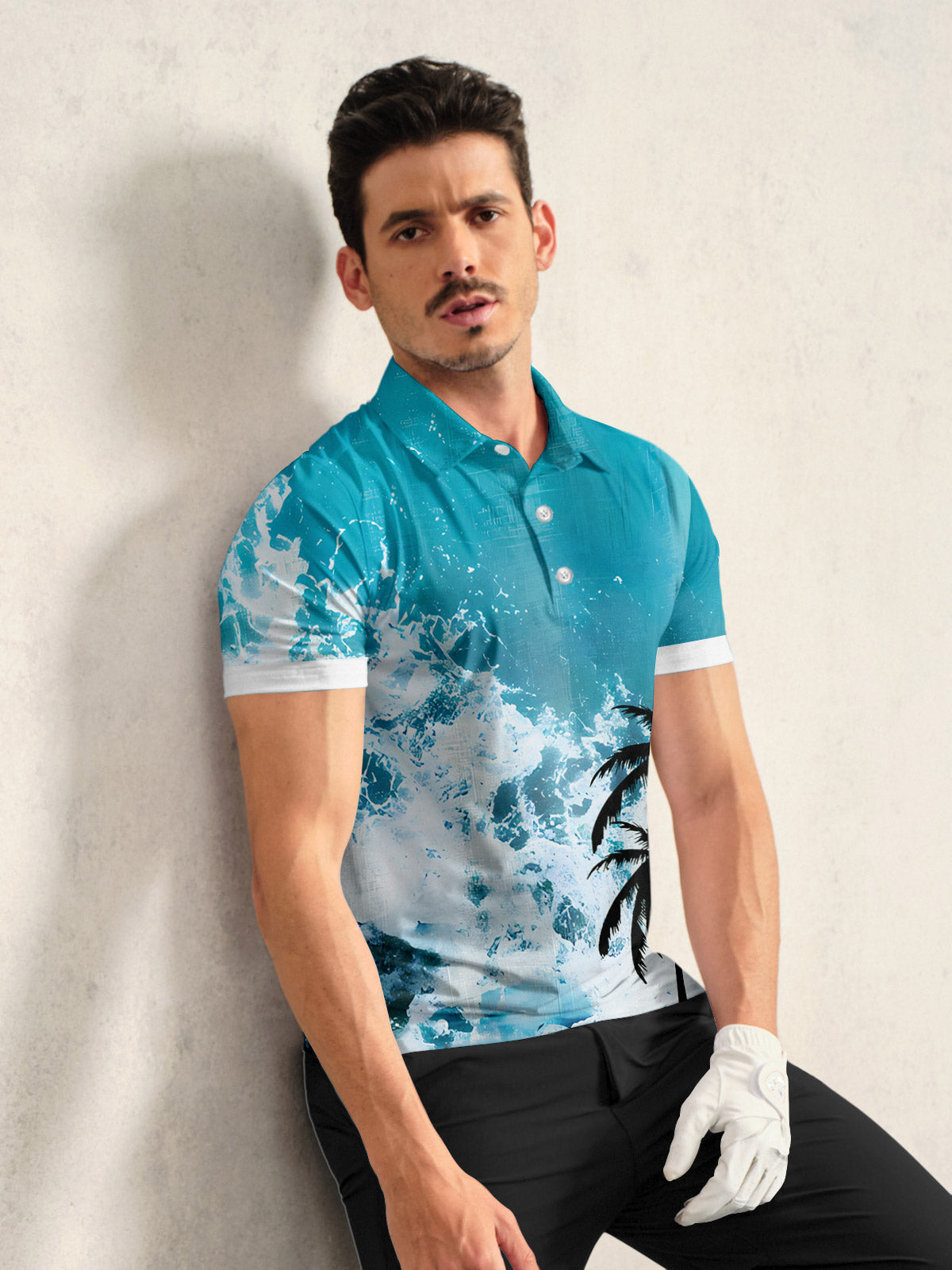Hyped-up Tropical Men's Polo Top UPF50+