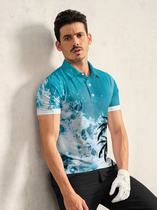Hyped-up Tropical Men's Polo Top UPF50+