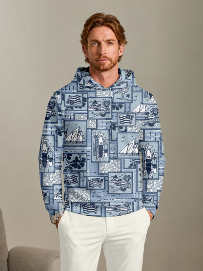 Playful Nautical Men's Golf Hooded Sweatshirt