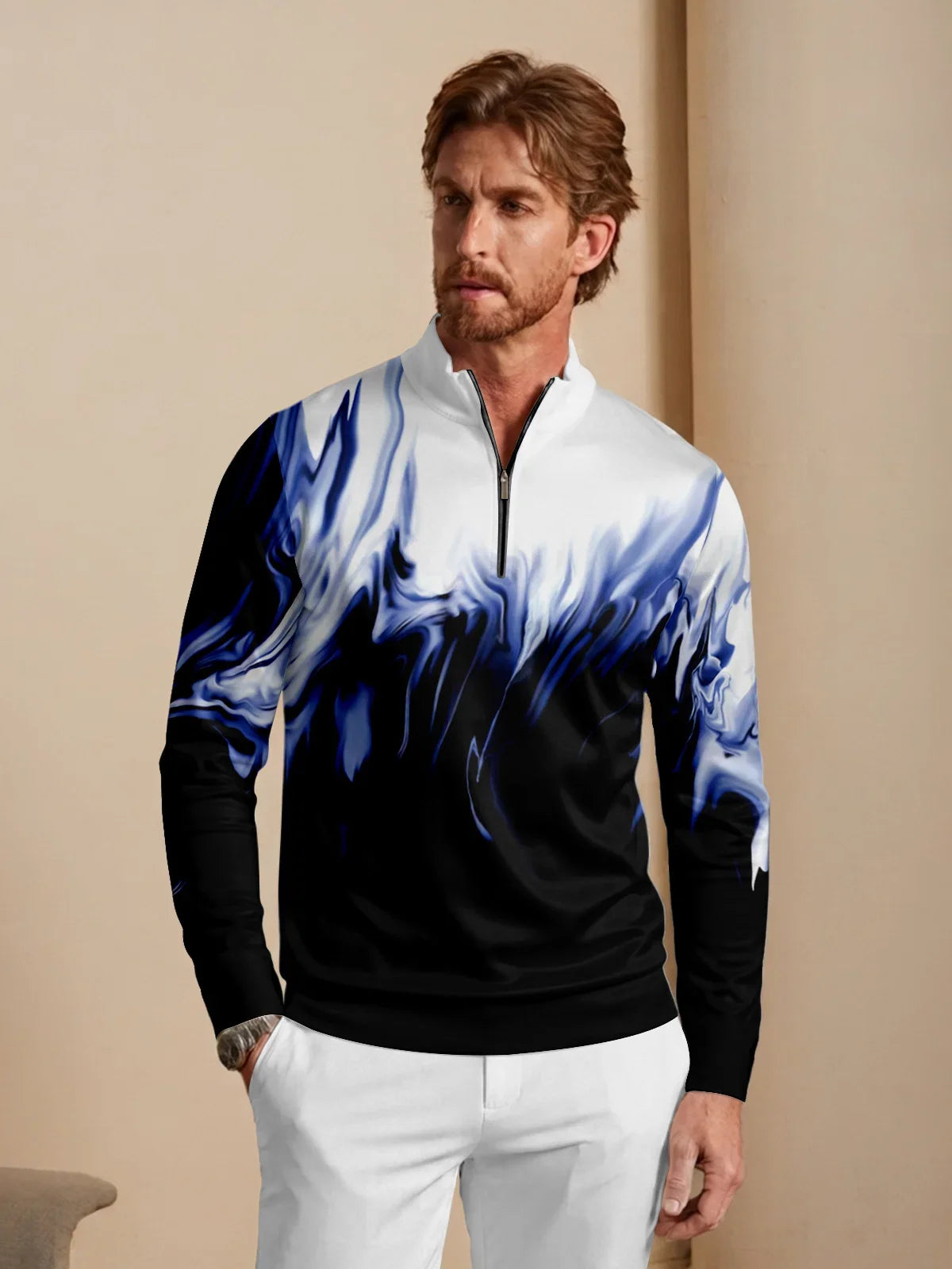 Inked Skins Men's Lightweight Golf Shirt Quarterzip UPF50+