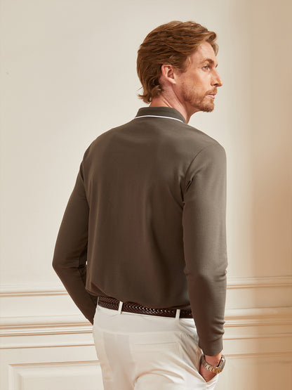 CotFlex Men's Cotton Blend Long-Sleeve Polo