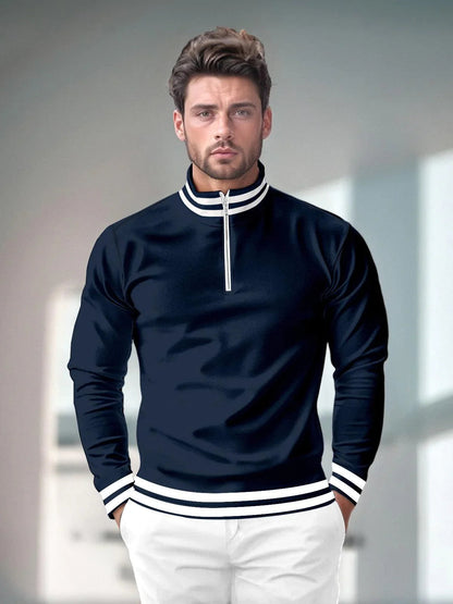 Navycore Polo da golf da uomo con zip a quarto UPF50+