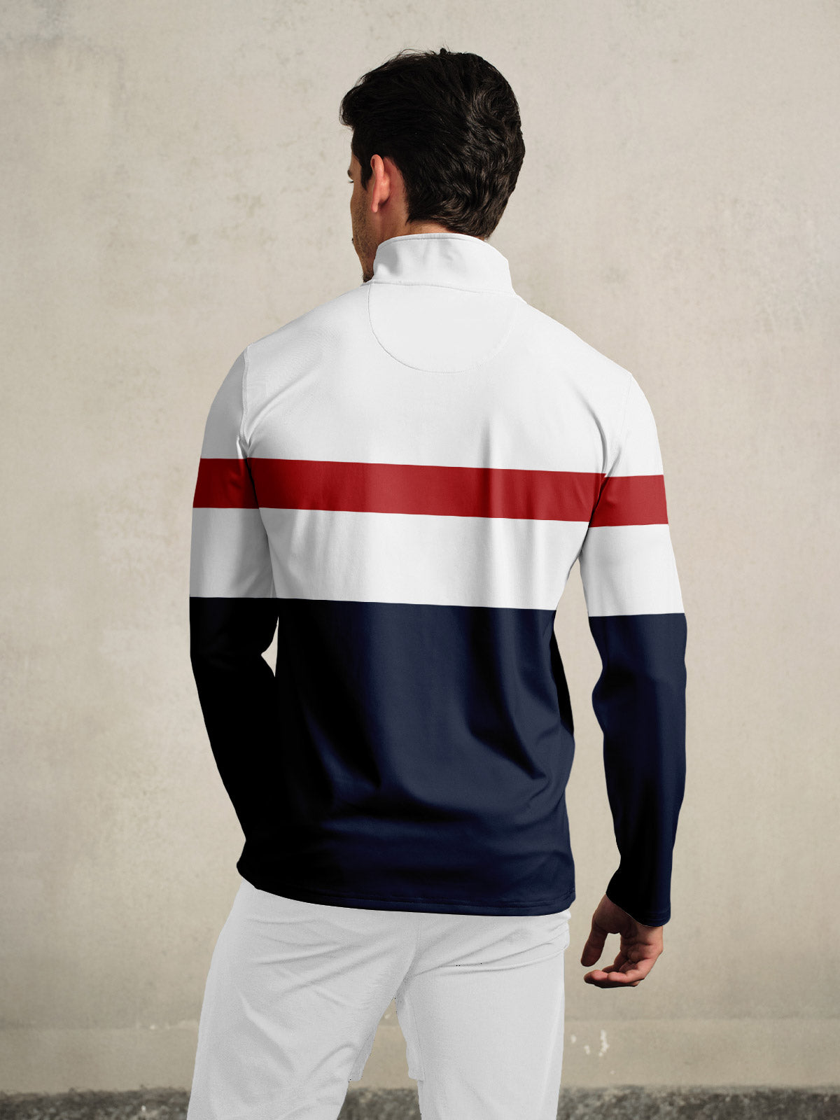 Playful Nautical Golf Shirt Quarterzip UPF50+