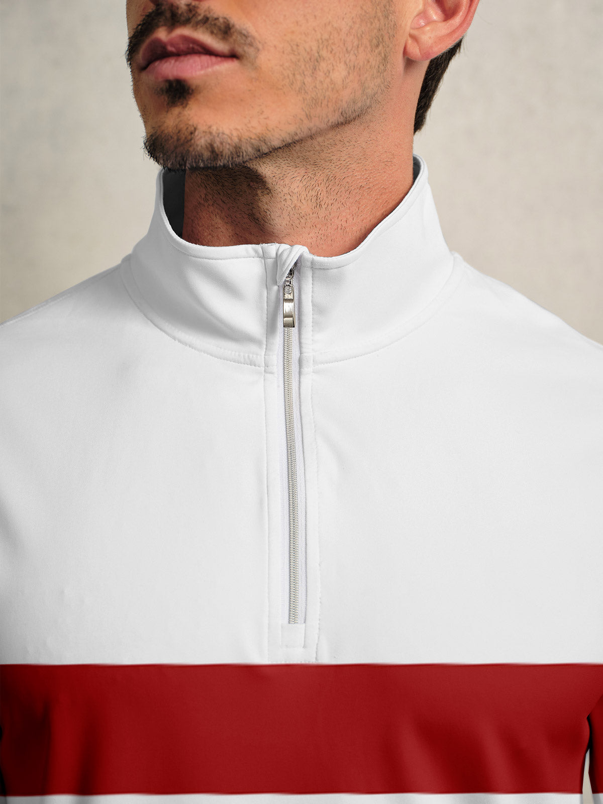 Playful Nautical Golf Shirt Quarterzip UPF50+