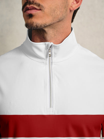 Playful Nautical Golf Shirt Quarterzip UPF50+