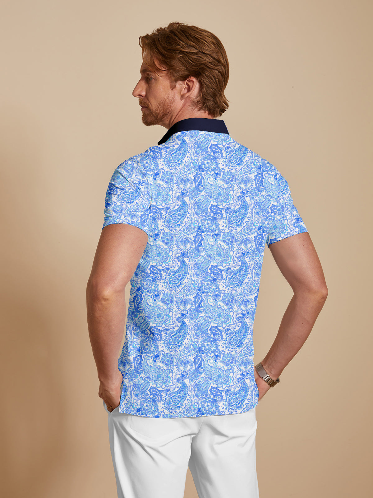 Paisley Heritage Men's Ribbed Collar Polo Top UPF50+