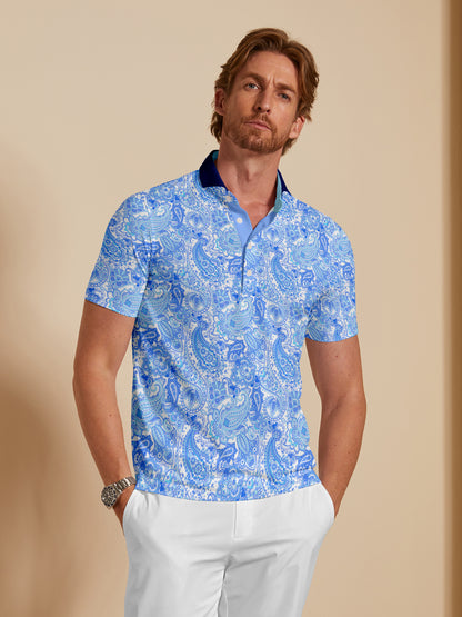 Paisley Heritage Men's Ribbed Collar Polo Top UPF50+
