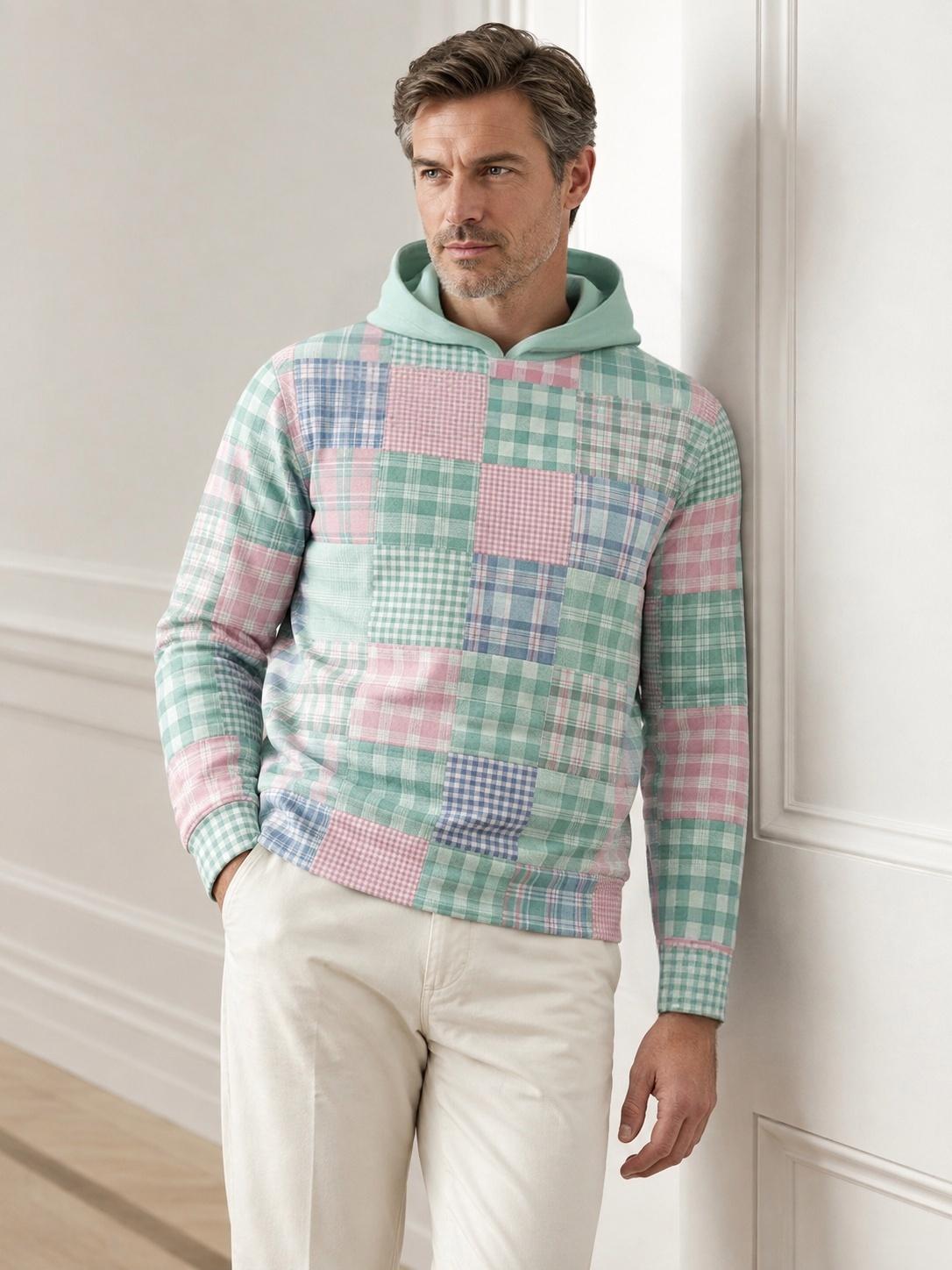 Fairway Patchwork Men's Golf Hooded Sweatshirt