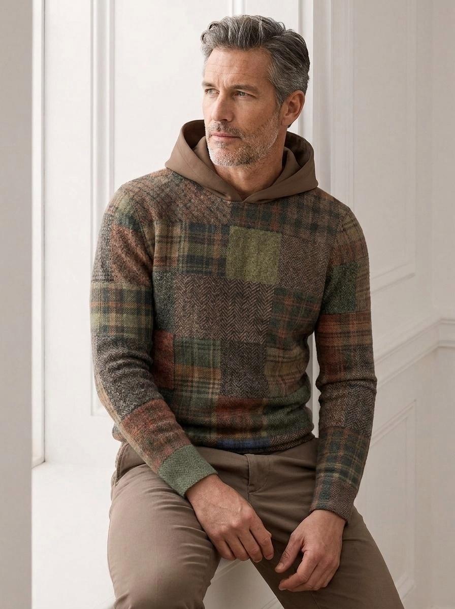 Fairway Patchwork Men's Golf Hooded Sweatshirt
