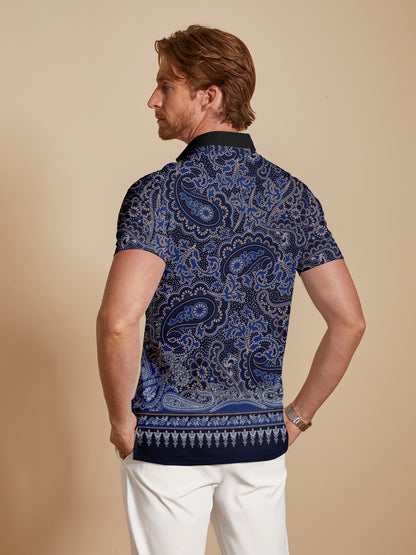 Paisley Heritage Men's Ribbed Collar Polo Top UPF50+