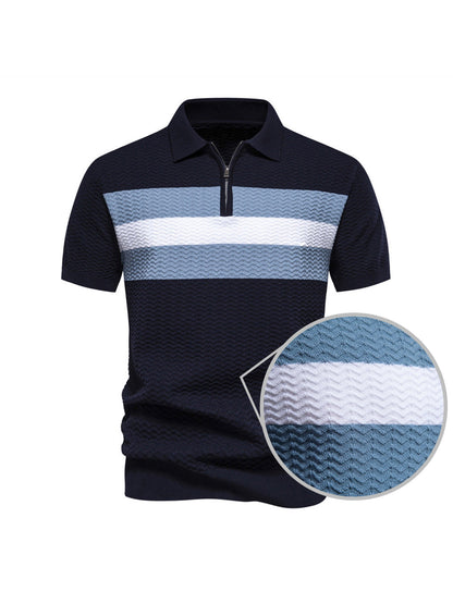 Mehr als nur ein einfaches Herren-Strickgolfshirt mit Reißverschluss