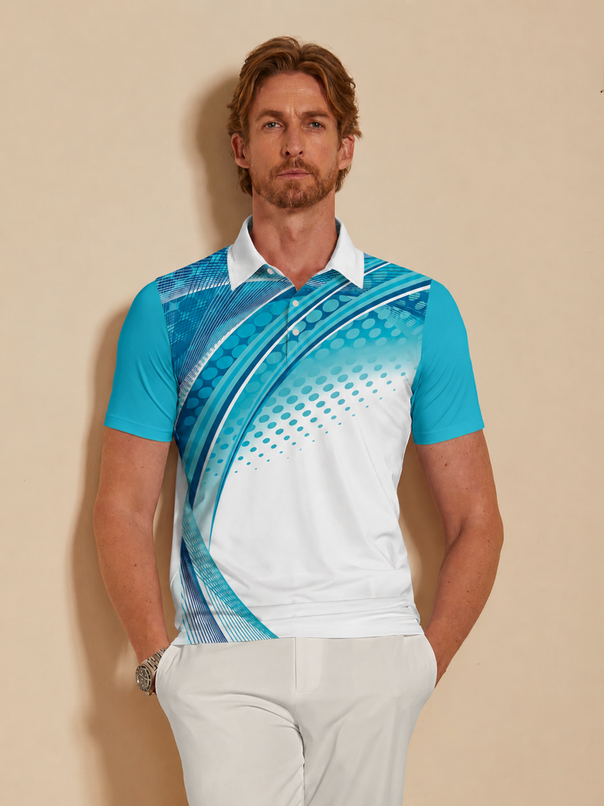 Polo Náutico Divertido para Hombres UPF50+