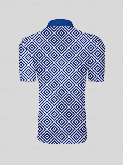 Barockes Herren-Poloshirt mit geripptem Kragen UPF50+