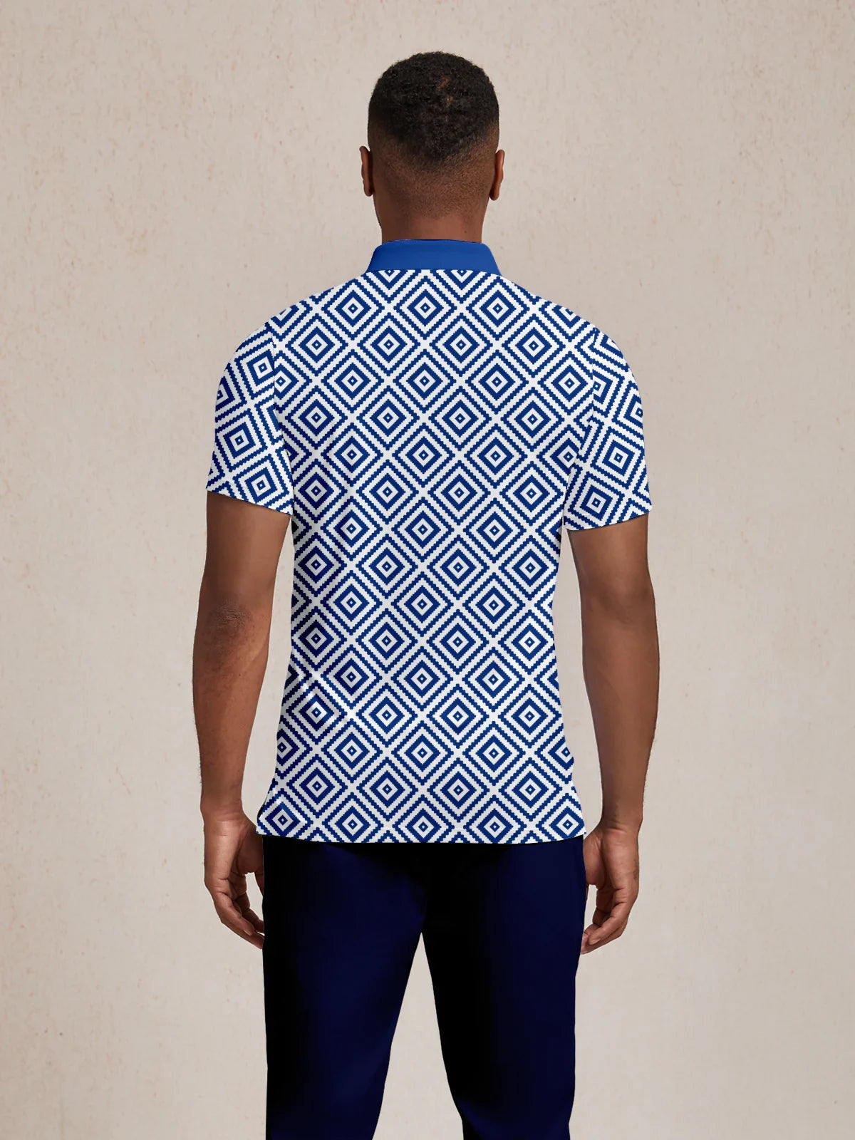 Barockes Herren-Poloshirt mit geripptem Kragen UPF50+