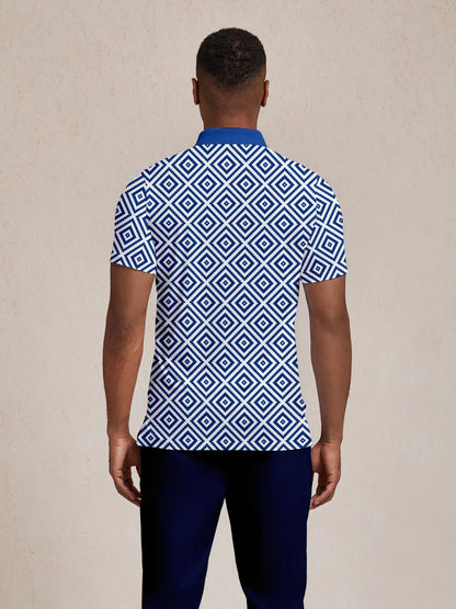 Barockes Herren-Poloshirt mit geripptem Kragen UPF50+