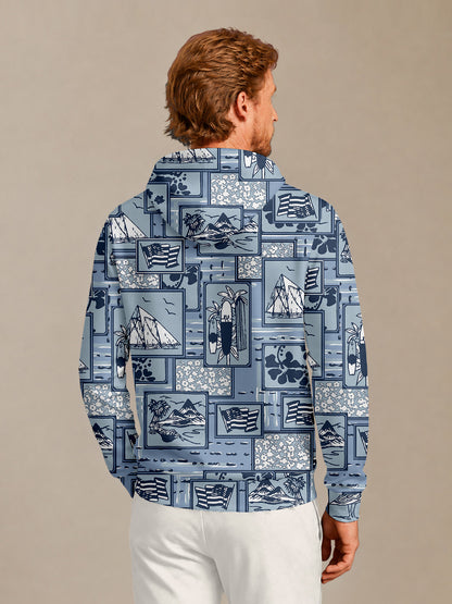 Playful Nautical Men's Golf Hooded Sweatshirt