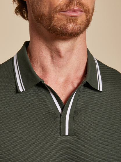 Custom Embroidery or Fit Men's Cotton-Silk Blend Polo Top
