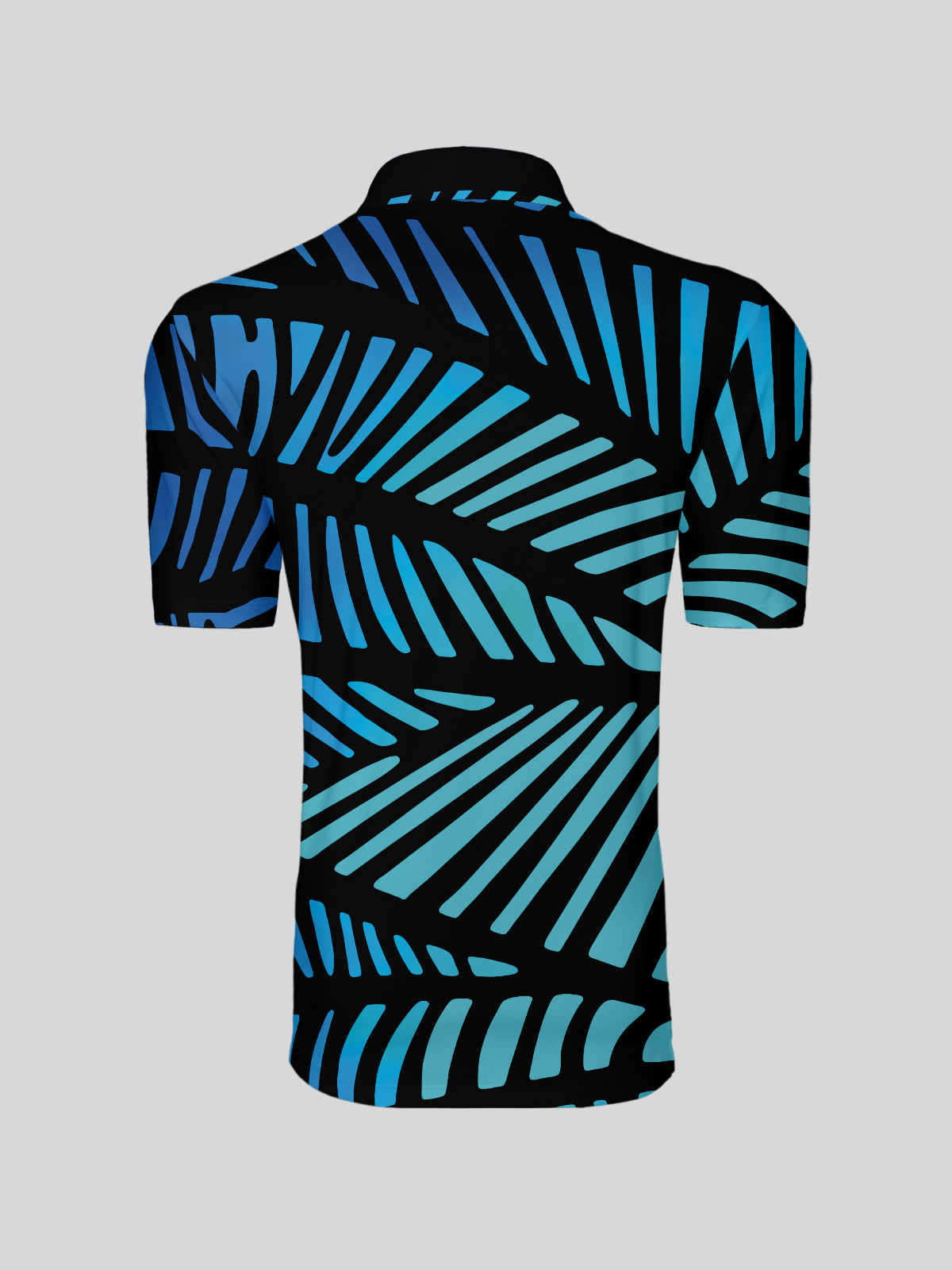 Playful Nautical Men's Ribbed Collar Polo Top UPF50+