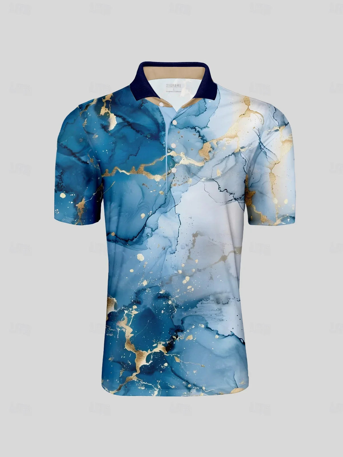 Inked Skins Herren Polo-Top mit geripptem Kragen LSF 50+