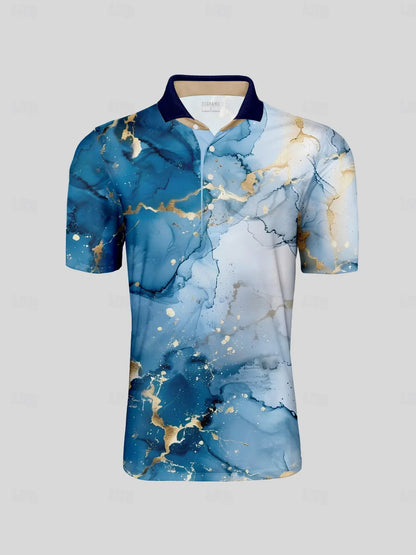 Inked Skins Herren Polo-Top mit geripptem Kragen LSF 50+