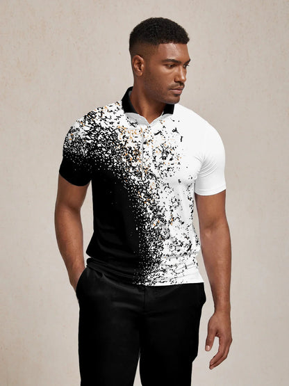 Inked Skins Herren Polo-Top mit geripptem Kragen LSF 50+