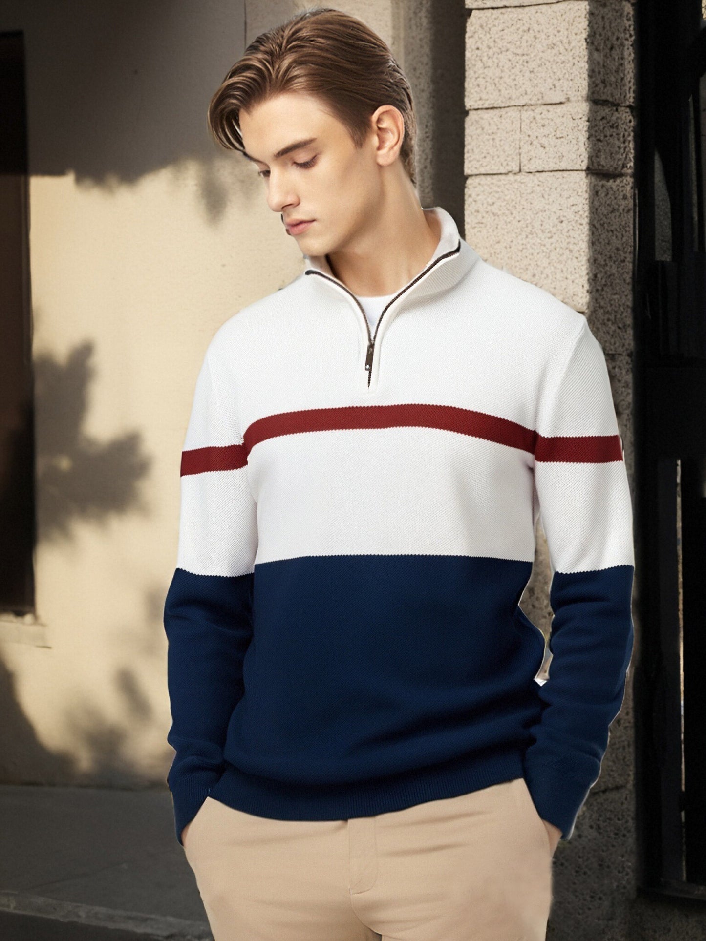 More Than Basic Men's Golf Quarter Zip Sweater