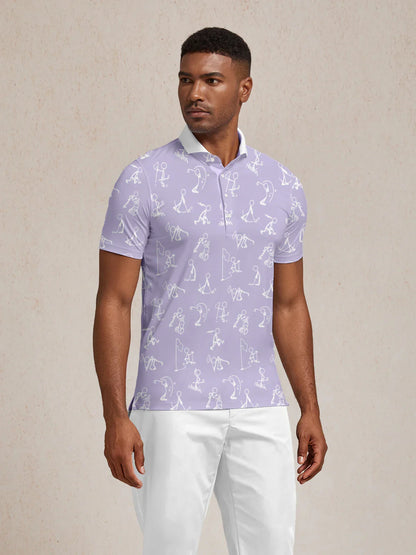 Hyper-prep Polo Top Uomo con Collo a Coste UPF50+