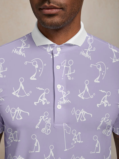 Hyper-prep Polo Top Uomo con Collo a Coste UPF50+